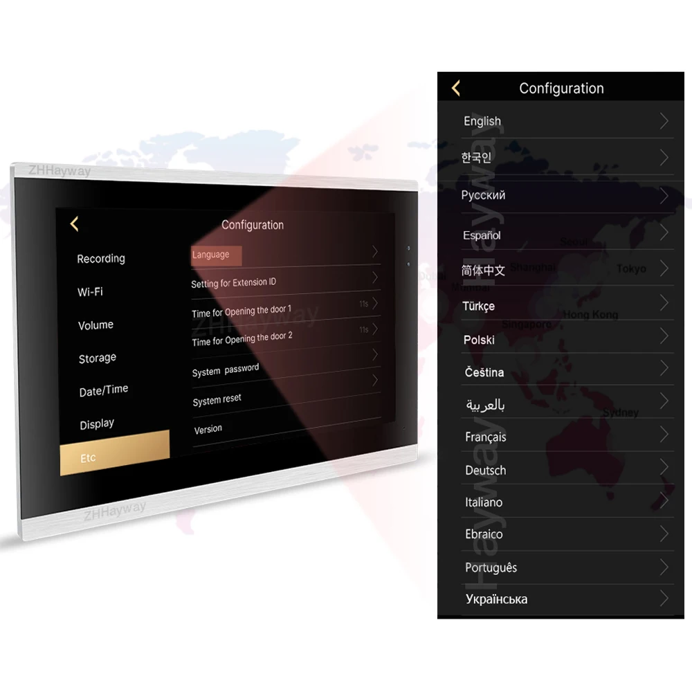 가정용 HD 빌라 비디오 인터콤 1080P 초인종, TUYA 앱 무선 인터콤 통화 잠금 해제 등, 10 인치