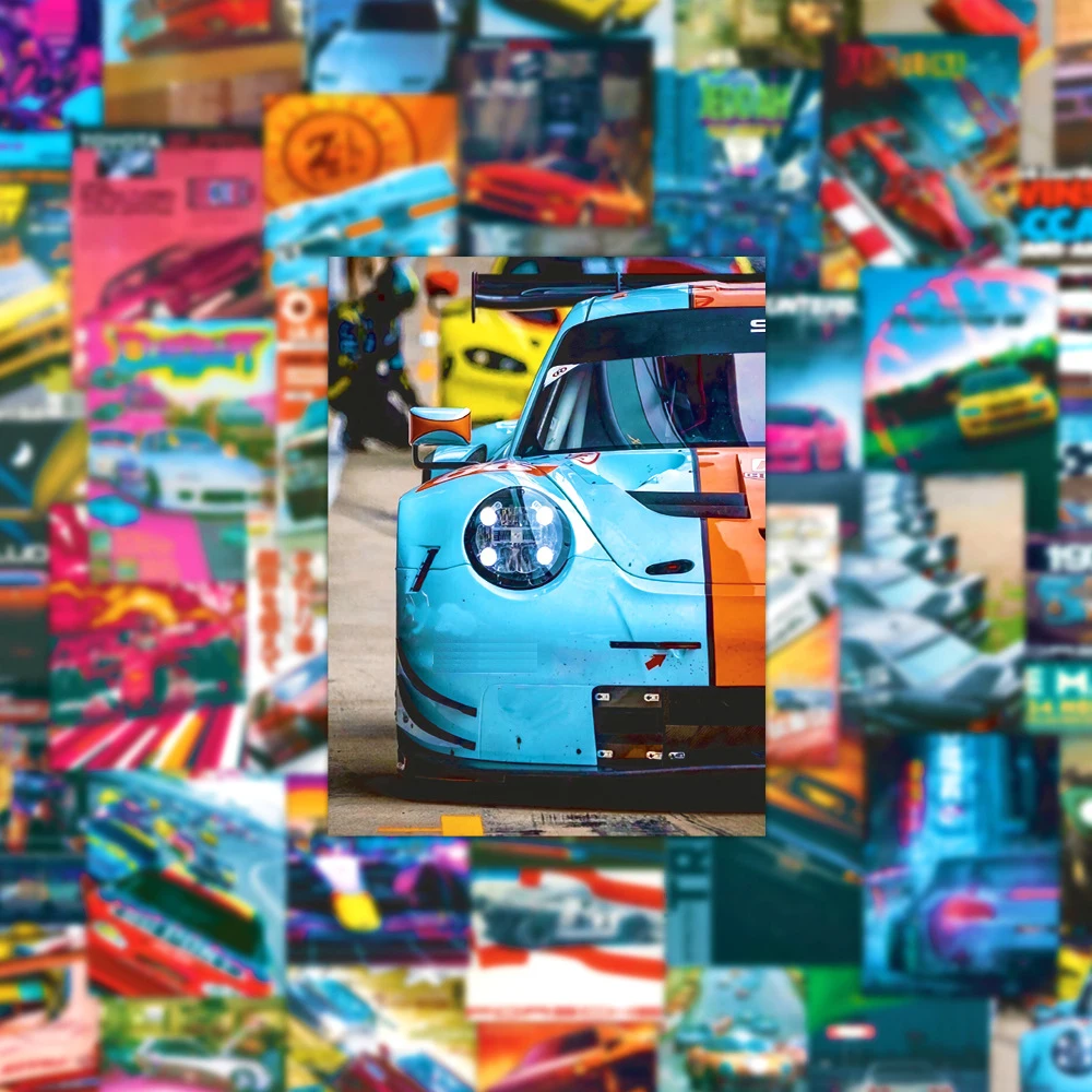 빈티지 JDM 레트로핏 레이싱 카 그래피티 스티커 포스터, 스케이트 보드 노트북 오토바이 방수 스티커, 아이 장난감, 10 개, 30 개, 50 개