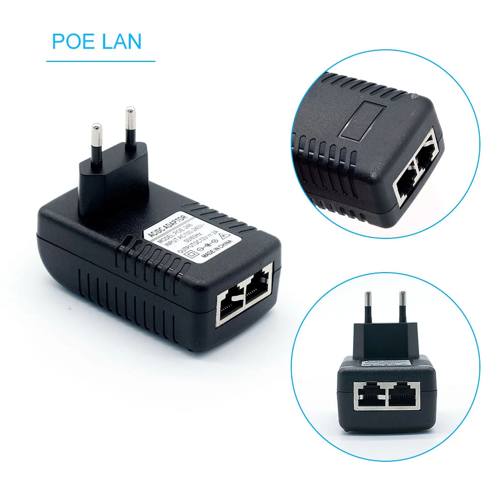 48V/12V POE 인젝터 이더넷 CCTV 전원 어댑터 0.5A /2A 24W POE IP 카메라 IP 폰 POE 스위치 전원 어댑터 EU/US 옵션