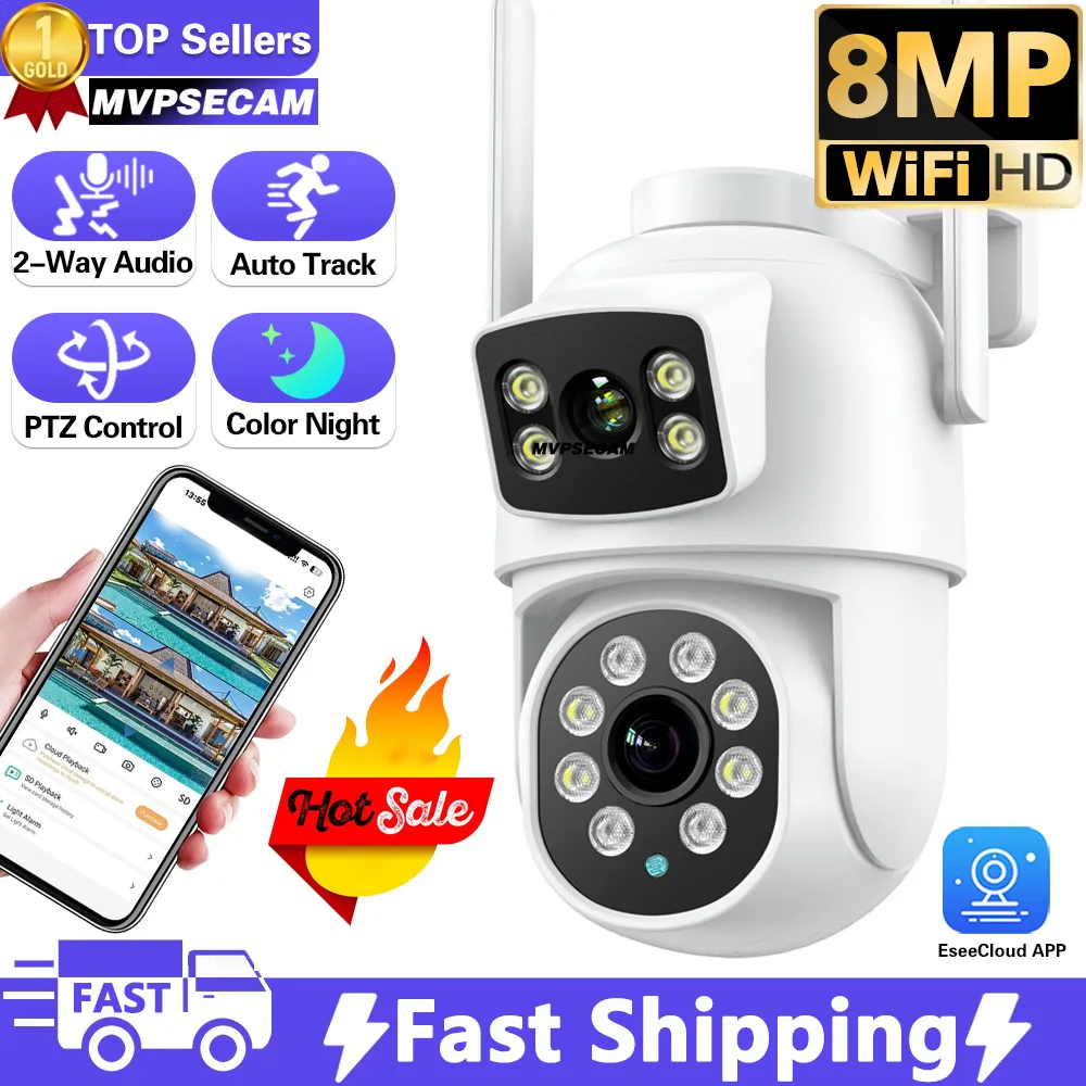 PTZ 와이파이 카메라 듀얼 렌즈 자동 추적 Ai 인간 감지 CCTV 비디오, 야외 감시 카메라, 보안 CCTV IP 카메라, 8MP title=PTZ 와이파이 카메라 듀얼 렌즈 자동 추적 Ai 인간 감지 CCTV 비디오, 야외 감시 카메라, 보안 CCTV IP 카메라, 8MP