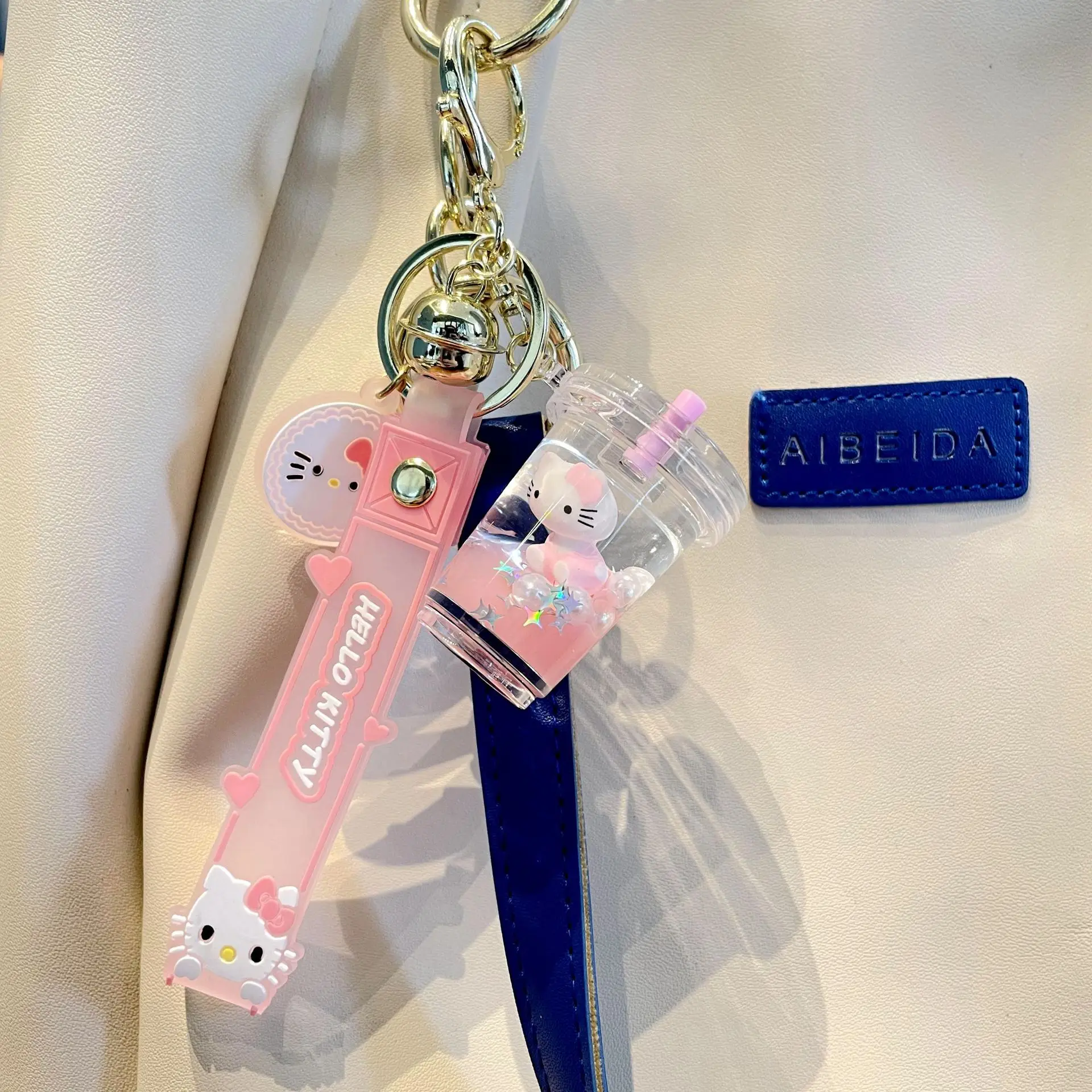 산리오 만화 키체인 헬로 키티, 자동차 아크릴 액세서리, 배낭 구성 요소 지갑, 보석 소녀 지갑 장식 선물