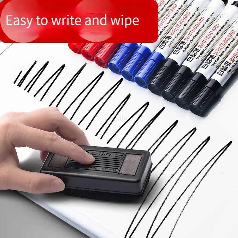 Haile 드라이 화이트보드 마커 펜, 칠판 펜, 지워지는 초크 펜, 냄새가 적은 화이트 보드 마커, 사무실 학교 문구
