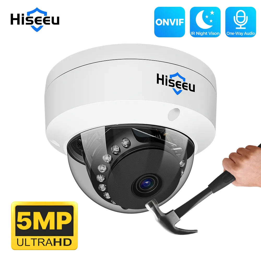 Hiseeu 돔 POE IP 카메라, 방폭 얼굴 감지 CCTV 보안 보호 비디오 감시 시스템, Onvif, 4K, 5MP, 8MP title=Hiseeu 돔 POE IP 카메라, 방폭 얼굴 감지 CCTV 보안 보호 비디오 감시 시스템, Onvif, 4K, 5MP, 8MP 