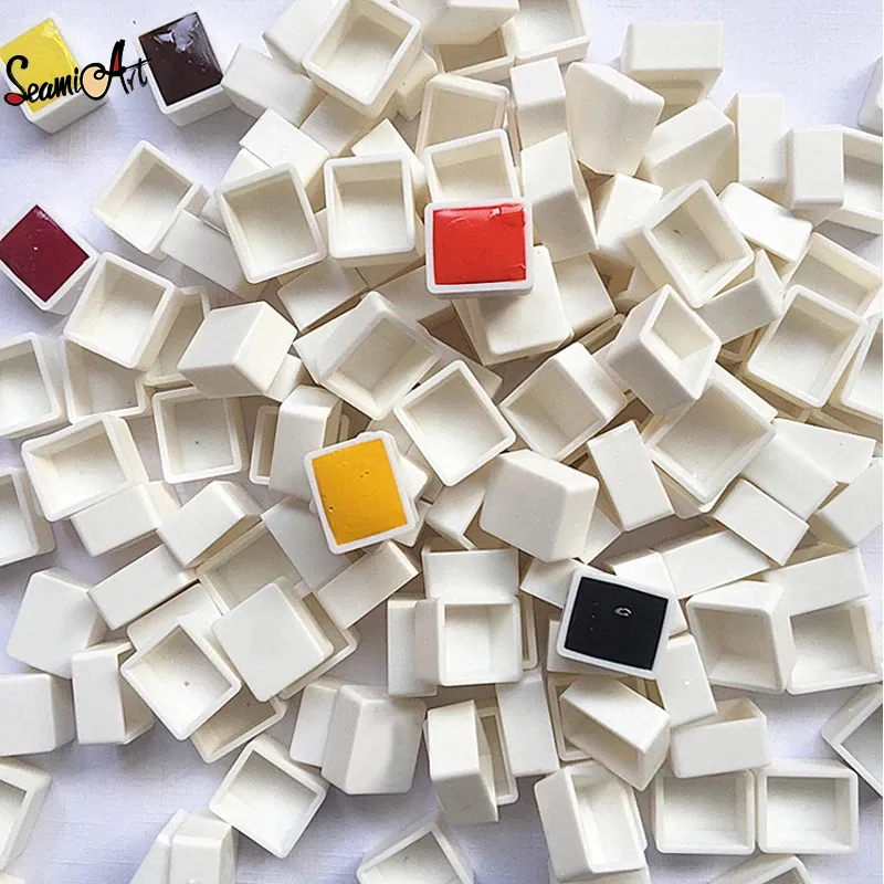 6/12/24/36/48pcs 빈 전체/하프 팬 화이트 하프 팬 페인트 플라스틱 수채화 페인트 그리드 하프 팬 아티스트 팔레트 아트 용품 title=6/12/24/36/48pcs 빈 전체/하프 팬 화이트 하프 팬 페인트 플라스틱 수채화 페인트 그리드 하프 팬 아티스트 팔레트 아트 용품