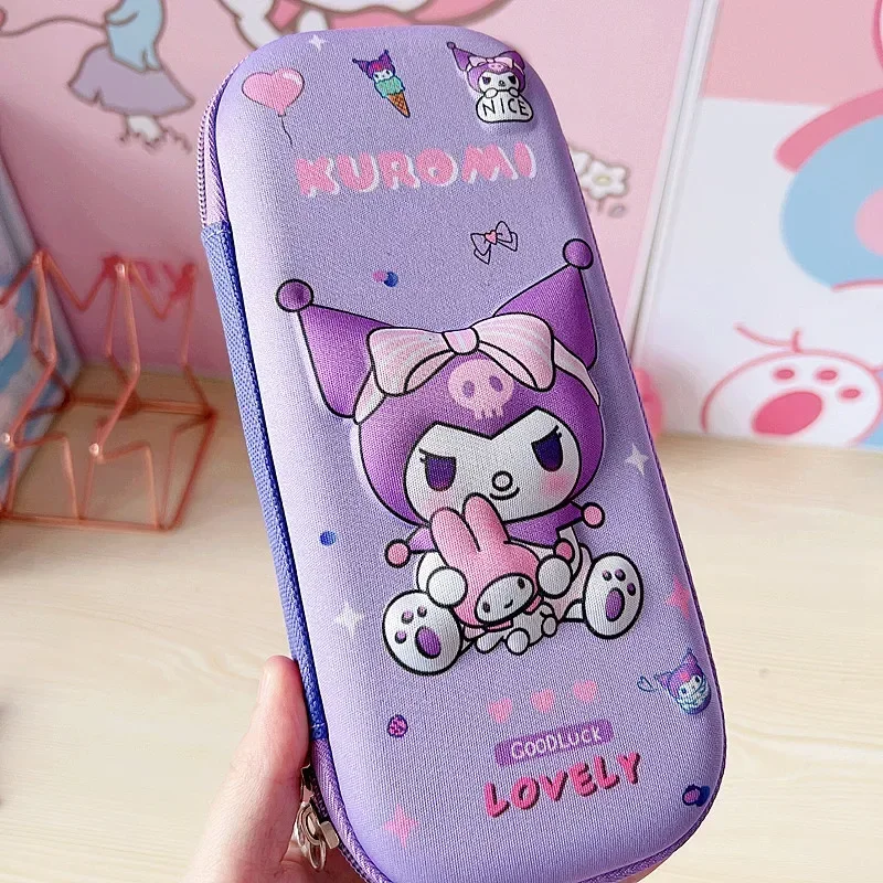 3D 액션 피규어 패턴 EVA 연필 케이스, 애니메이션 헬로키티 학생 쿠로미스 방수 연필 상자, 카와이 어린이 연필 가방