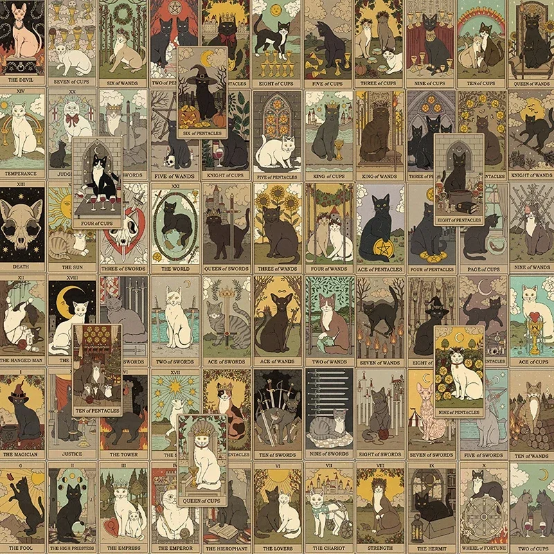 빈티지 블랙 화이트 고양이 스티커 그래피티 스티커, 미적인 어린이 PVC 휴대폰 장식 스케치북 스크랩북, 10 개, 30 개, 72 개 title=빈티지 블랙 화이트 고양이 스티커 그래피티 스티커, 미적인 어린이 PVC 휴대폰 장식 스케치북 스크랩북, 10 개, 30 개, 72 개