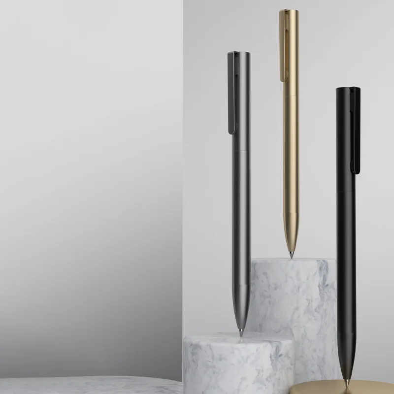 샤오미-BEIFA 메탈 젤 잉크 펜, 0.5MM 회전 블랙 스위스 리필 비즈니스 서명 caneta 학교 사무실 문구 용품