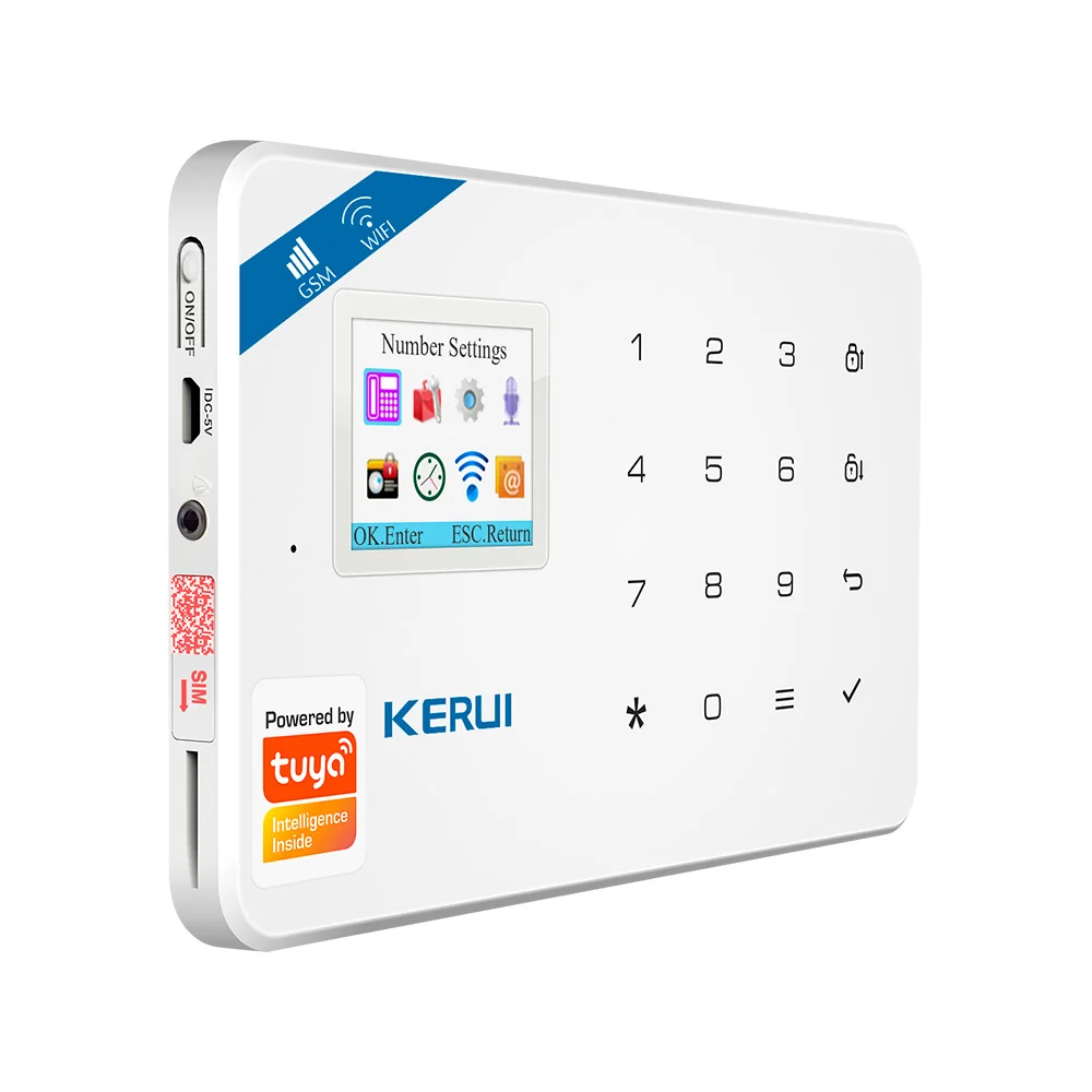 KERUI-W181 투야 스마트 홈 와이파이 GSM 경보 시스템, 도난 홈 보안 경보 앱 제어 모션 센서 6 개 언어 차고 경보