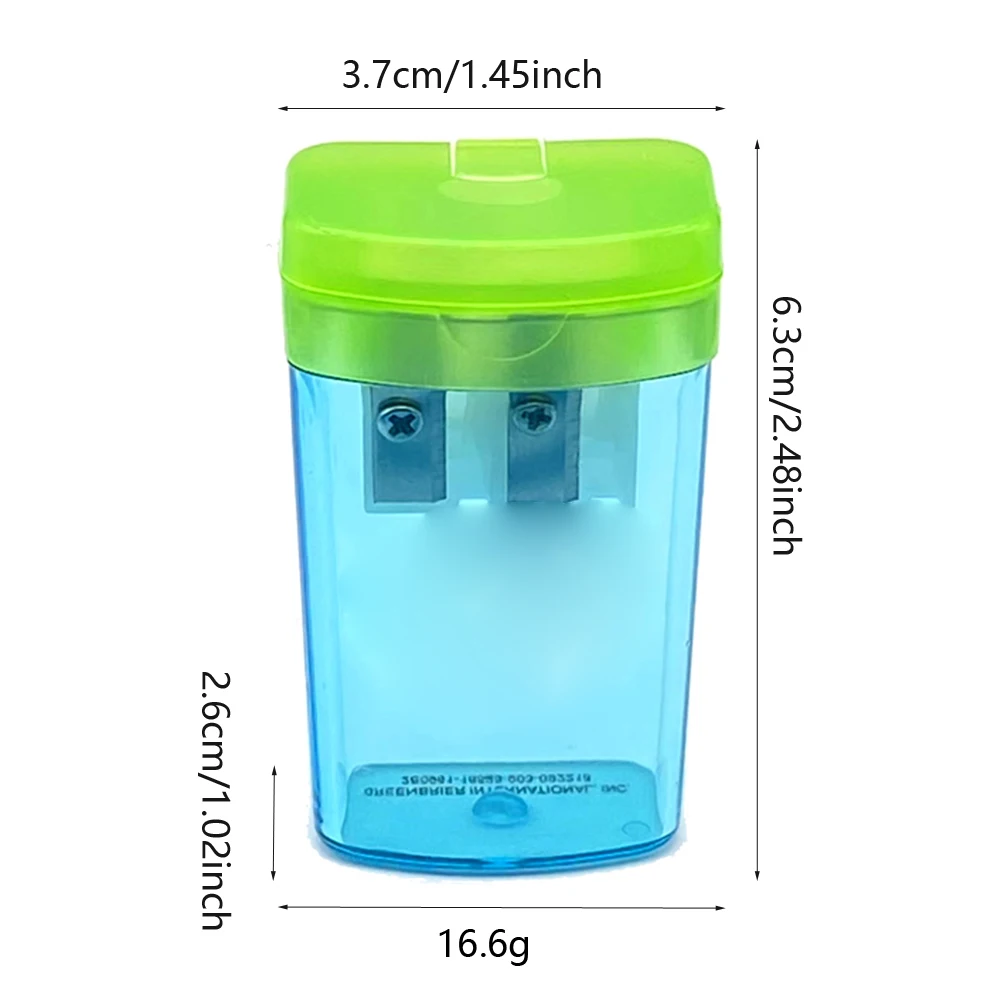 학생용 플립 더블 홀 연필 샤프너, 편리하고 내구성 있는 고급 블리스 터 포장, 614A-2plus, 세트당 2 개