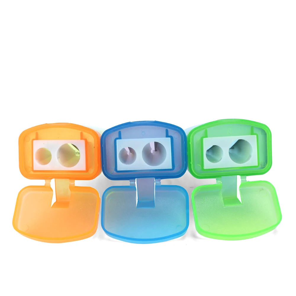 학생용 플립 더블 홀 연필 샤프너, 편리하고 내구성 있는 고급 블리스 터 포장, 614A-2plus, 세트당 2 개