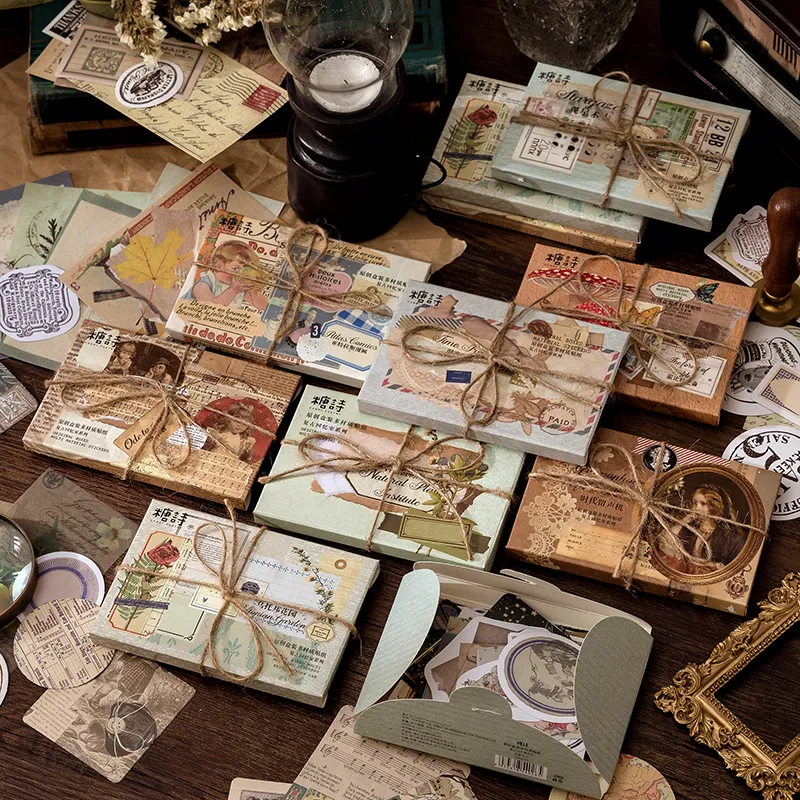 스크랩북용 빈티지 스티커, 정크 저널, 학용품, 창의적인 문구, DIY 데코 스티커, 60 개 title=스크랩북용 빈티지 스티커, 정크 저널, 학용품, 창의적인 문구, DIY 데코 스티커, 60 개 