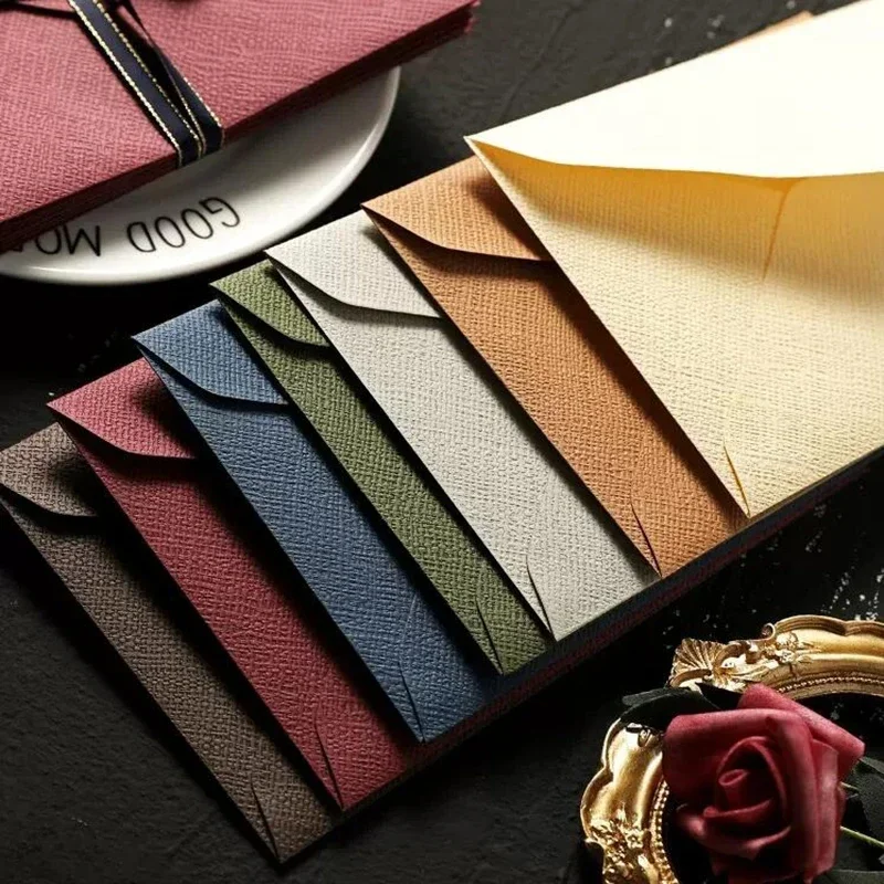 5/10pcs 빈티지 리넨 봉투 DIY 엽서 청첩장 카드 커버 선물 포장 봉투 한국어 편지지 사무 용품