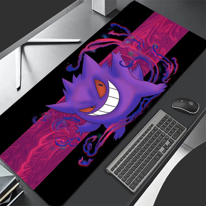 귀여운 애니메이션 대형 마우스 패드, 키보드 노트북 게임, Gengars 마우스 패드, 귀여운 카펫, PC 사무실 고무 마우스 매트, 만화 테이블 매트, 90x40