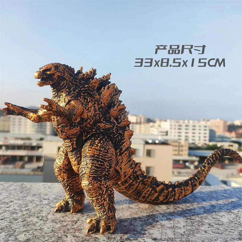 고질라 킹 기도라 골드 킹 오브 몬스터 3 헤드 드래곤 킹 기도라 PVC 골든 드래곤 액션 피규어 컬렉션 장난감, 18cm