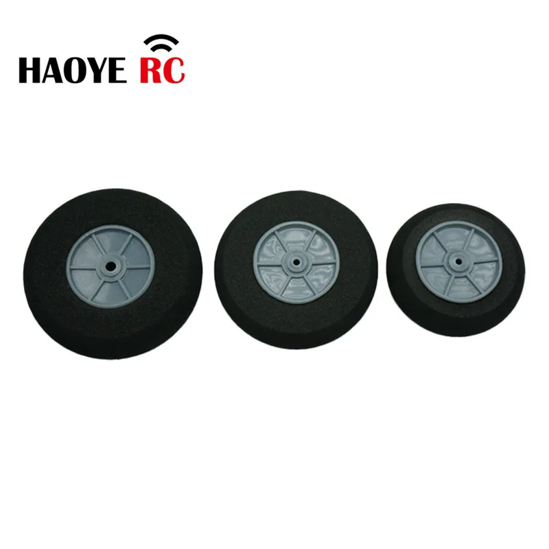 Haoye 고품질 비행기 바퀴 직경 25mm, 30mm, 40mm, 50mm, 60mm, 70mm, 80mm, 90mm, 100mm, 110mm RC 모델, 스폰지 휠, 타이어 랜딩 기어, 로트 당 2 개