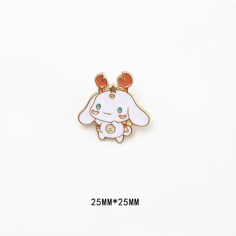 산리오 시나모롤 12 별자리 합금 브로치, 애니메이션 헬로 키티 배낭 자켓 쥬얼리 가방 액세서리 배지 패션
