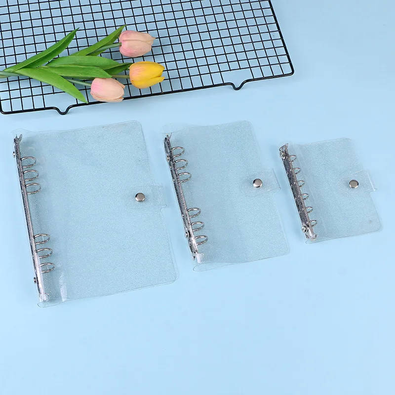 로즈 골든 퍼플 블루 반짝이 블링 바인더 노트 커버, 다이어리 일정 플래너 종이 커버, 학교 문구, A7 A6 A5