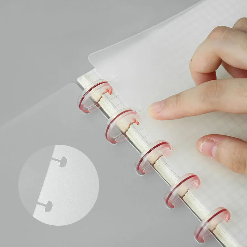 Fromtheon 느슨한 잎 노트북 디스크 커버, 링 디스크 포함, 버섯 구멍 바인딩 링 바인더, 학교 사무용품