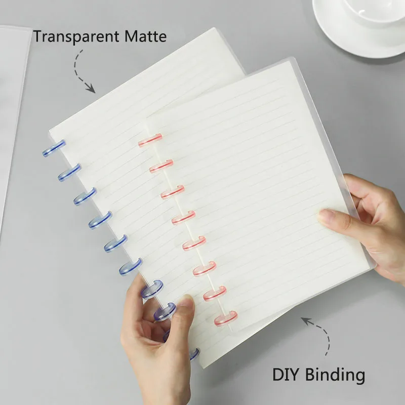 Fromtheon 느슨한 잎 노트북 디스크 커버, 링 디스크 포함, 버섯 구멍 바인딩 링 바인더, 학교 사무용품