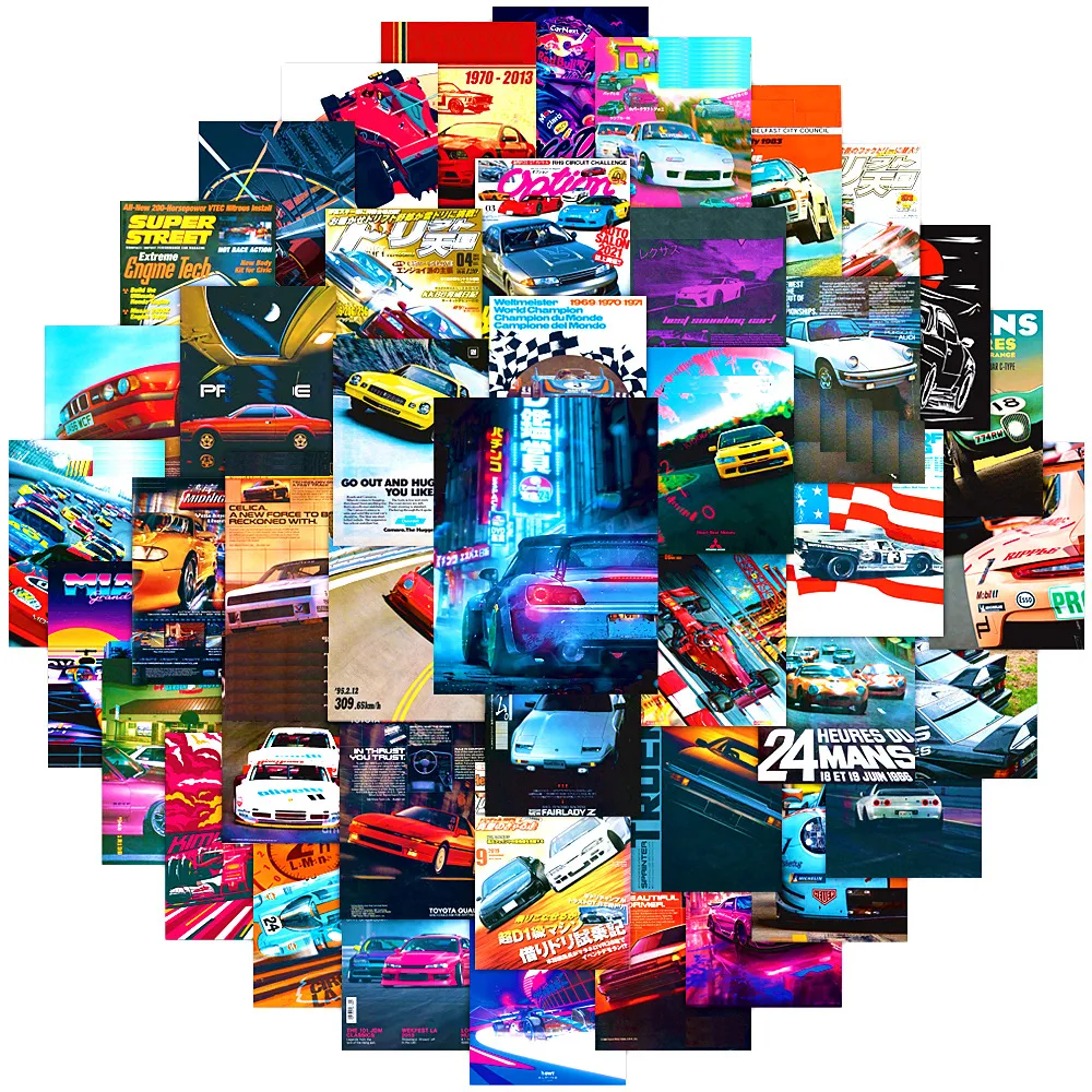 빈티지 JDM 레트로핏 레이싱 카 그래피티 스티커 포스터, 스케이트 보드 노트북 오토바이 방수 스티커, 아이 장난감, 10 개, 30 개, 50 개 title=빈티지 JDM 레트로핏 레이싱 카 그래피티 스티커 포스터, 스케이트 보드 노트북 오토바이 방수 스티커, 아이 장난감, 10 개, 30 개, 50 개 