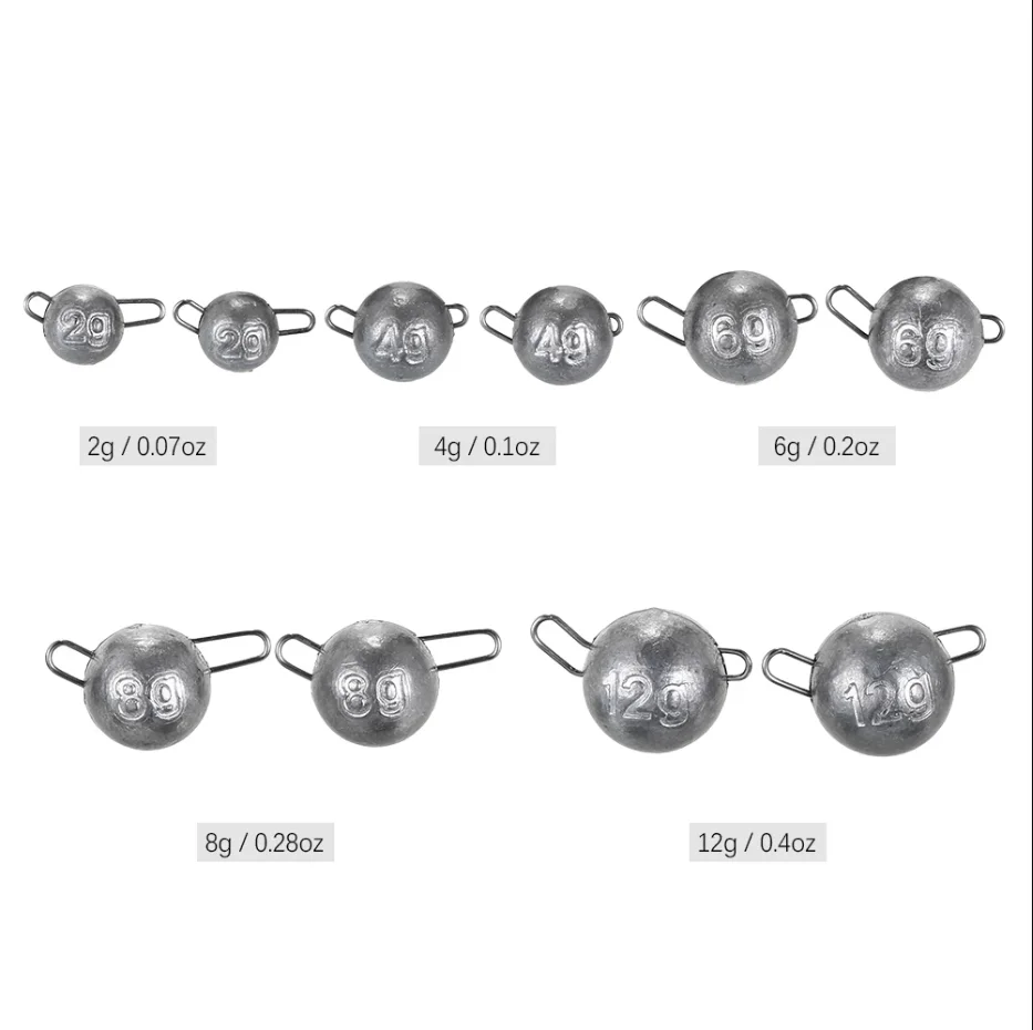 ILure 지그 헤드 리드 심해 총알 무게 소프트 미끼, 텍사스 낚시 태클 액세서리, 2g, 3g, 4g, 5g, 8g, 10g, 12g, 로트당 10 개