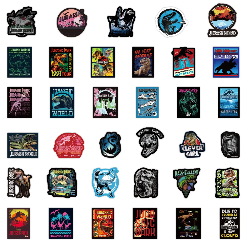 쥬라기 공원 공룡 동물 그래피티 스티커 가구용, DIY 의자 장난감, 자동차 트렁크, 컴퓨터, 오토바이, 팩 당 50 개, 75 개