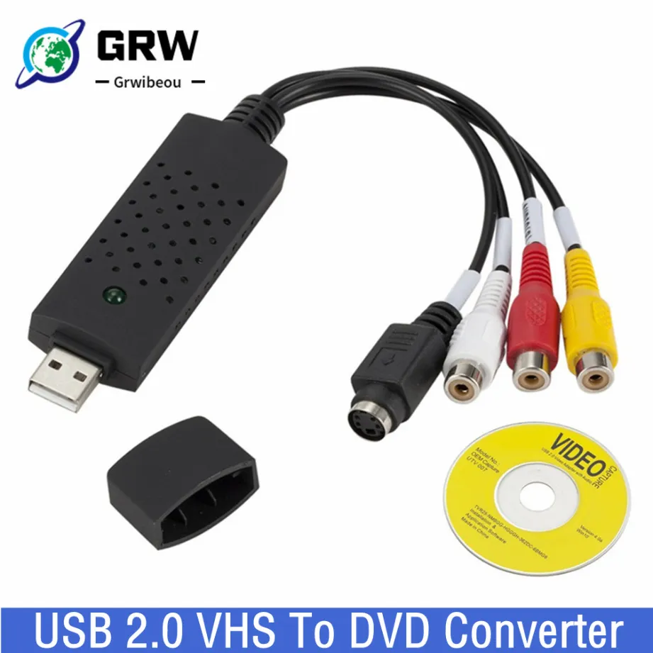 USB 2.0 VHS-DVD 변환기, 아날로그 비디오-디지털 포맷 오디오 비디오, DVD VHS 레코드 캡처 카드 품질 PC 어댑터 title=USB 2.0 VHS-DVD 변환기, 아날로그 비디오-디지털 포맷 오디오 비디오, DVD VHS 레코드 캡처 카드 품질 PC 어댑터