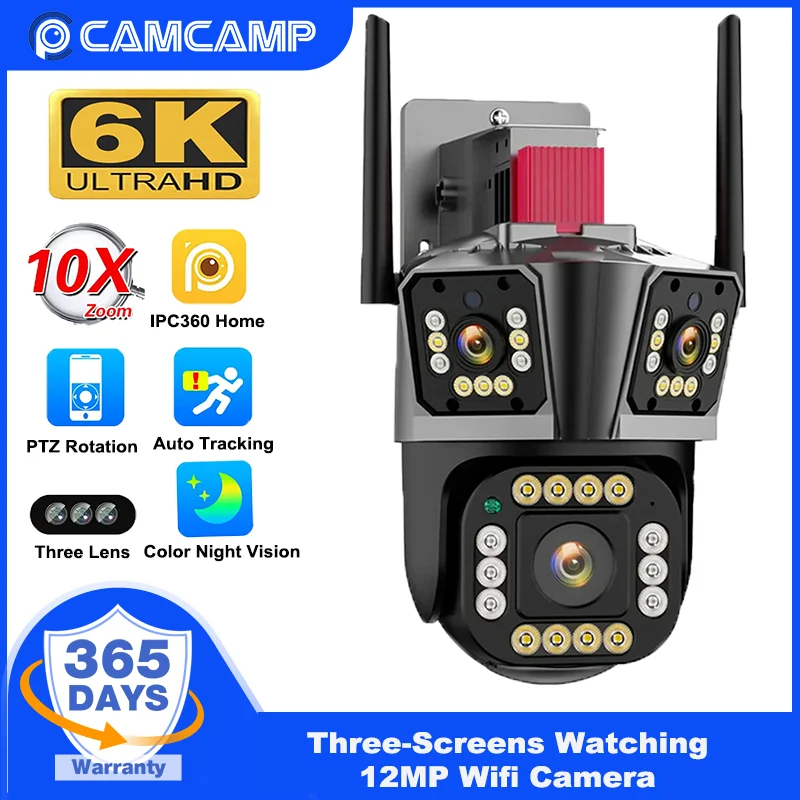 스마트 PTZ 와이파이 카메라, 6K HD, 3 렌즈, 3 화면, 10X 하이브리드 줌 비디오, 보안 감시 카메라, 360 ° 홈 보호 title=스마트 PTZ 와이파이 카메라, 6K HD, 3 렌즈, 3 화면, 10X 하이브리드 줌 비디오, 보안 감시 카메라, 360 ° 홈 보호