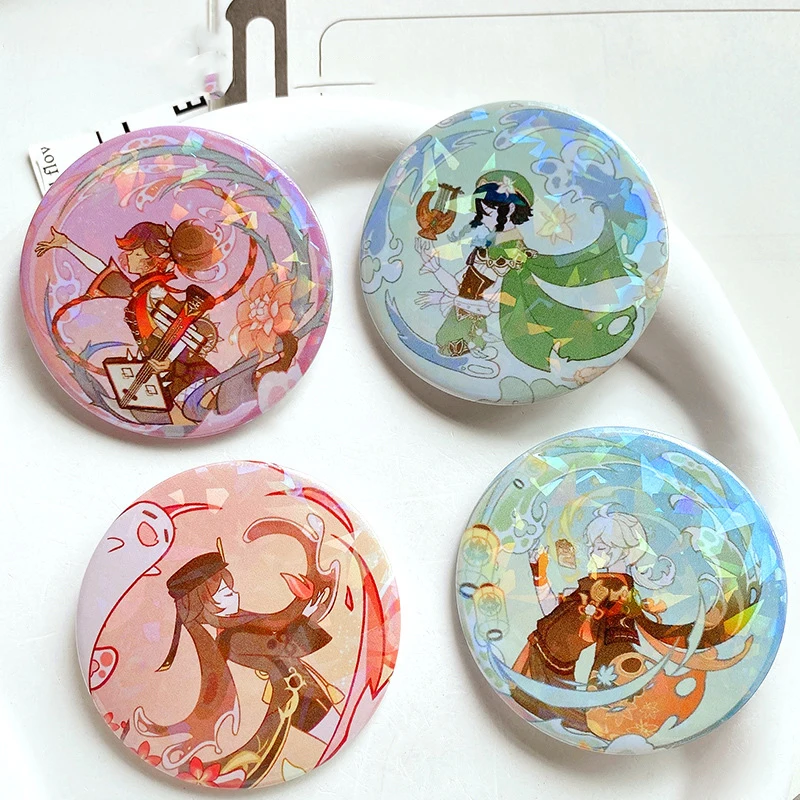 게임 원신 틴플레이트 브로치 핀, 애니메이션 배지 코스프레, 야에 미코 샤오 종리 액세서리, 의류 배낭 장식 선물