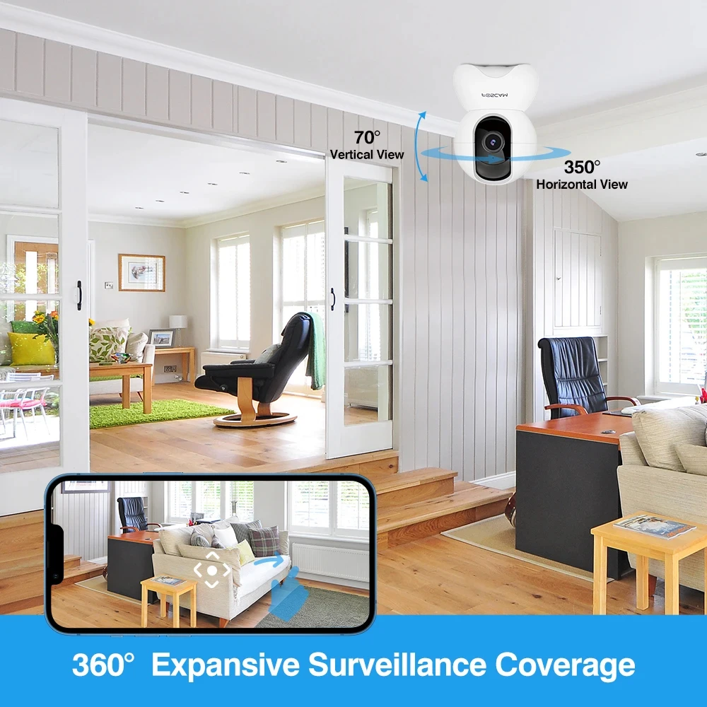 Foscam 슈퍼 HD 와이파이 카메라, AI 인간 추적 아기 모니터, 애완 동물 캠, 가정 보안용 스마트 홈 비디오 녹화 감시, 5MP