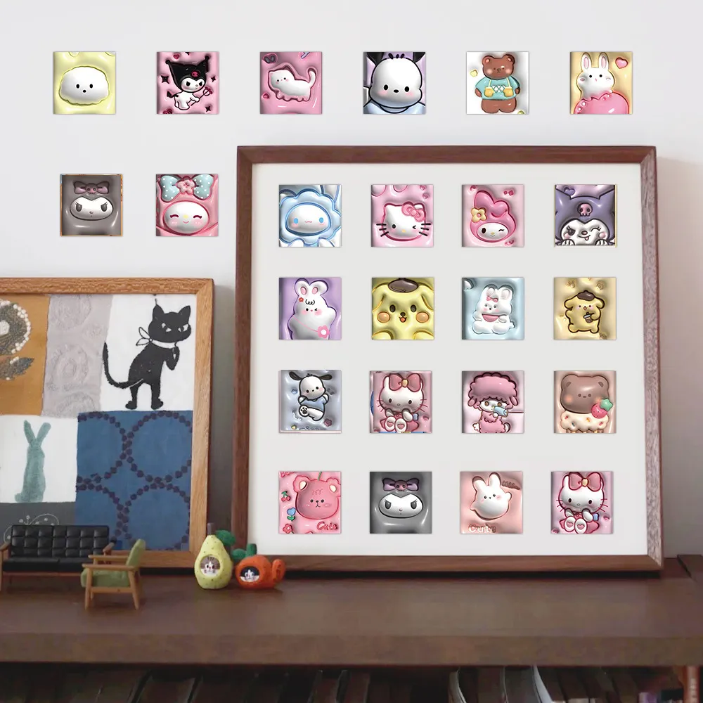 카와이 포챠코 쿠로미 스티커 10/30/63 개, 시나모롤 산리오 스티커 노트북 오토바이 문구 장식 데칼 장난감