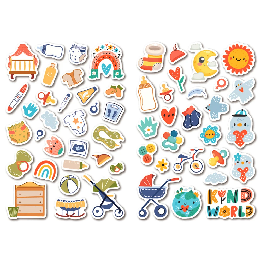 사진 앨범 봉투용 아기 스크랩북 스티커, 스크랩북 파티 선물, 4 매 78 개