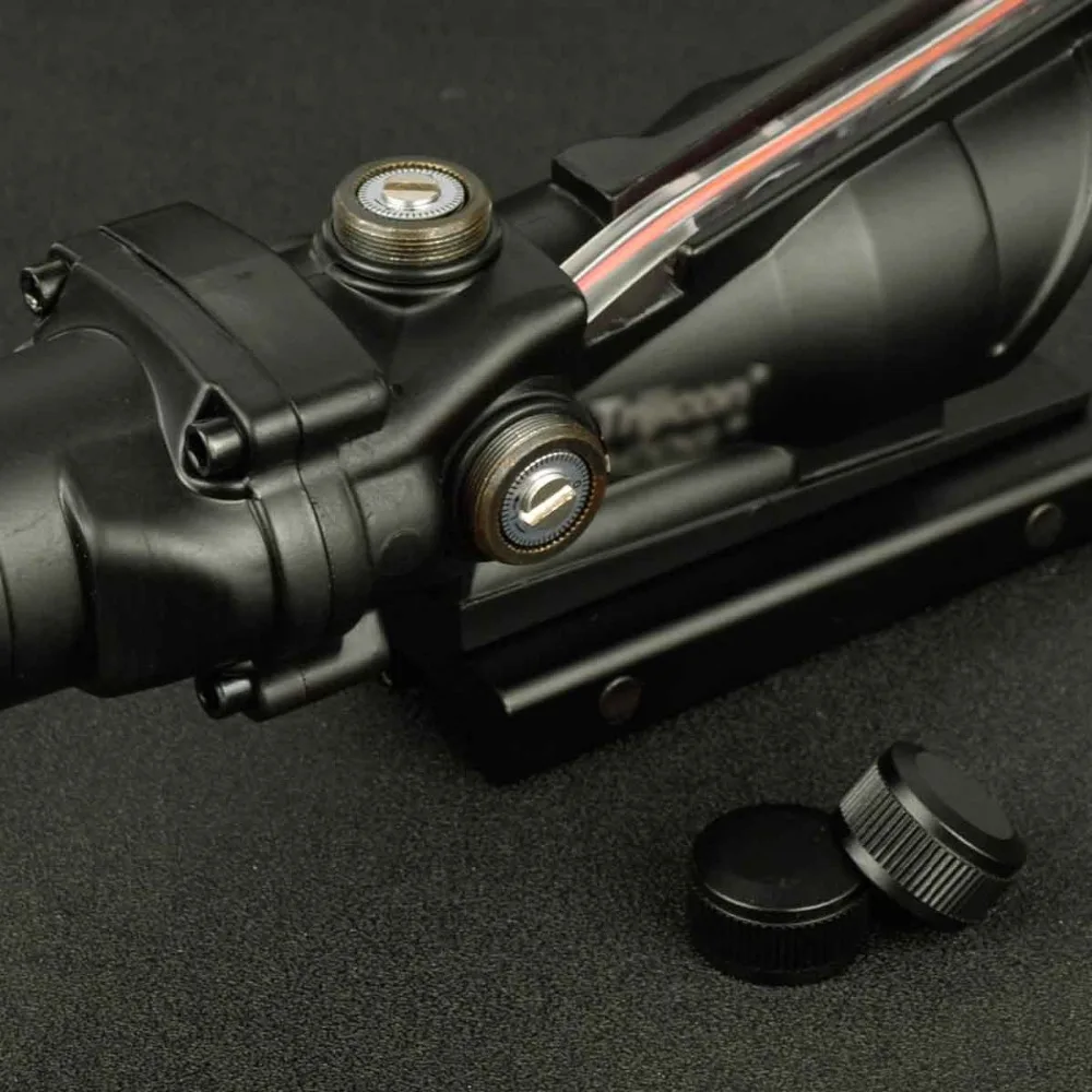 트라이지콘 스코프 Acog 전술 레드 도트 사이트, 실제 녹색 광섬유 라이플 스코프, 소총 사냥 20mm 피카티니 레일, 1x32, 4x32