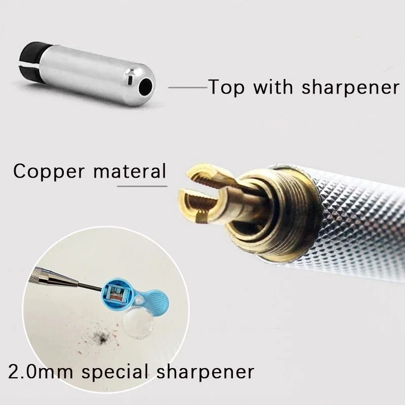 2.0mm 샤프 연필 세트 2B 자동 학생 연필 컬러/블랙 리드 리필 아트 스케치 학용품 카와이 문구
