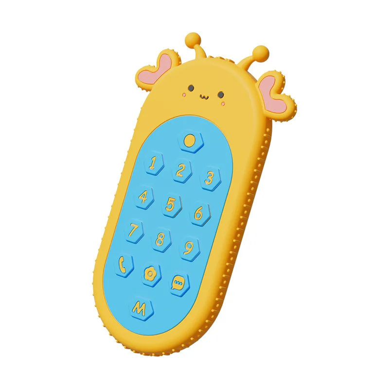 아기용 실리콘 젖니 장난감, 리모컨 씹는 젖니, 아기 발달 딸랑이 치발기, 신생아 감각 아기 장난감, 0 12 M