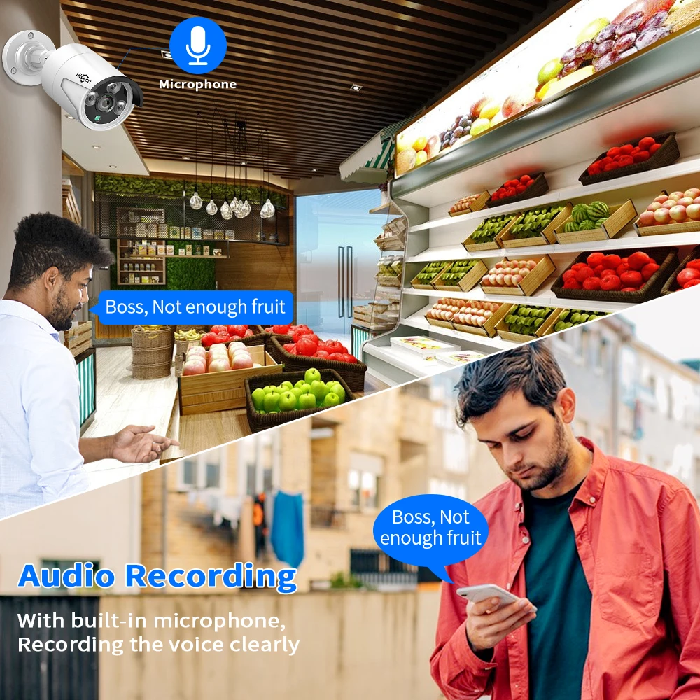 Hiseeu-CCTV 보안 감시 카메라 시스템 키트 세트, 5MP 3MP 8CH POE NVR 비디오 오디오 기록 ONVIF 야외 집 방수