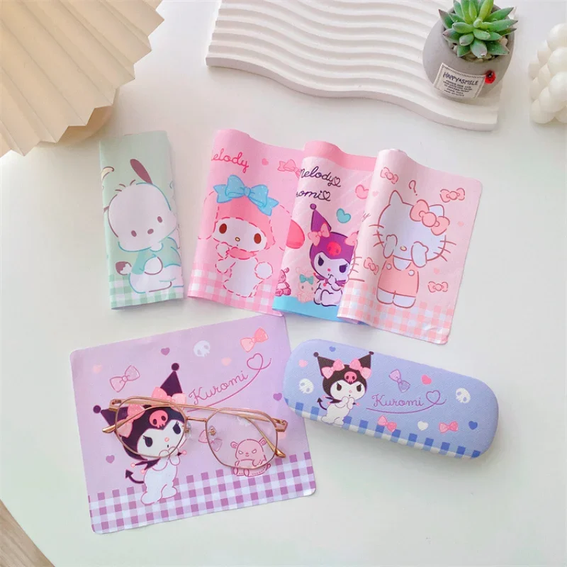 산리오 헬로 키티 시나모롤 쿠로미 안경 케이스, 근시 안경 보관함, 애니메이션 카와이 귀여운 크리에이티브 여행 휴대용 소녀