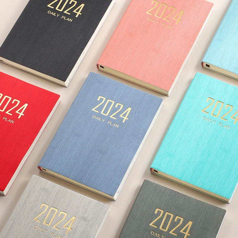 빈티지 2024 노트북, 가와이 일기 저널 플래너, 365 일 일정 정리, 휴대용 메모장, 예산서, 한국어 문구