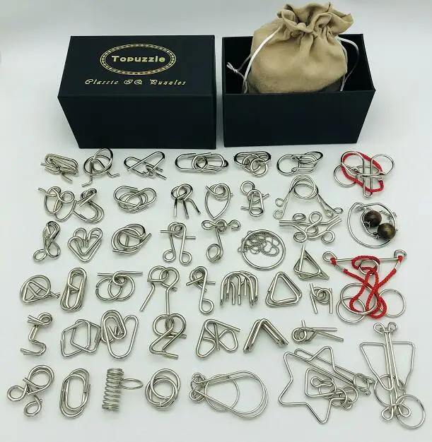 새로운 30/41/46PCS 금속 퍼즐 마인드 브레인 티저 마술 와이어 링 퍼즐 게임 완구 title=새로운 30/41/46PCS 금속 퍼즐 마인드 브레인 티저 마술 와이어 링 퍼즐 게임 완구