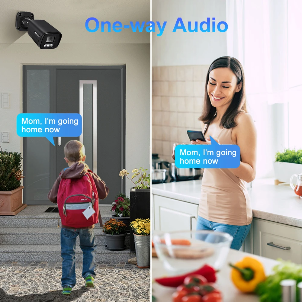 오디오 야외 POE CCTV, 4K, 8MP, IP 카메라, H.265, Onvif, 메탈 블랙 불릿, 가정용, 4MP, 인간 감지 감시 카메라, 신제품