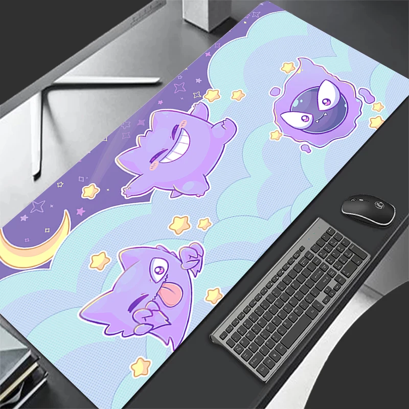 귀여운 애니메이션 대형 마우스 패드, 키보드 노트북 게임, Gengars 마우스 패드, 귀여운 카펫, PC 사무실 고무 마우스 매트, 만화 테이블 매트, 90x40