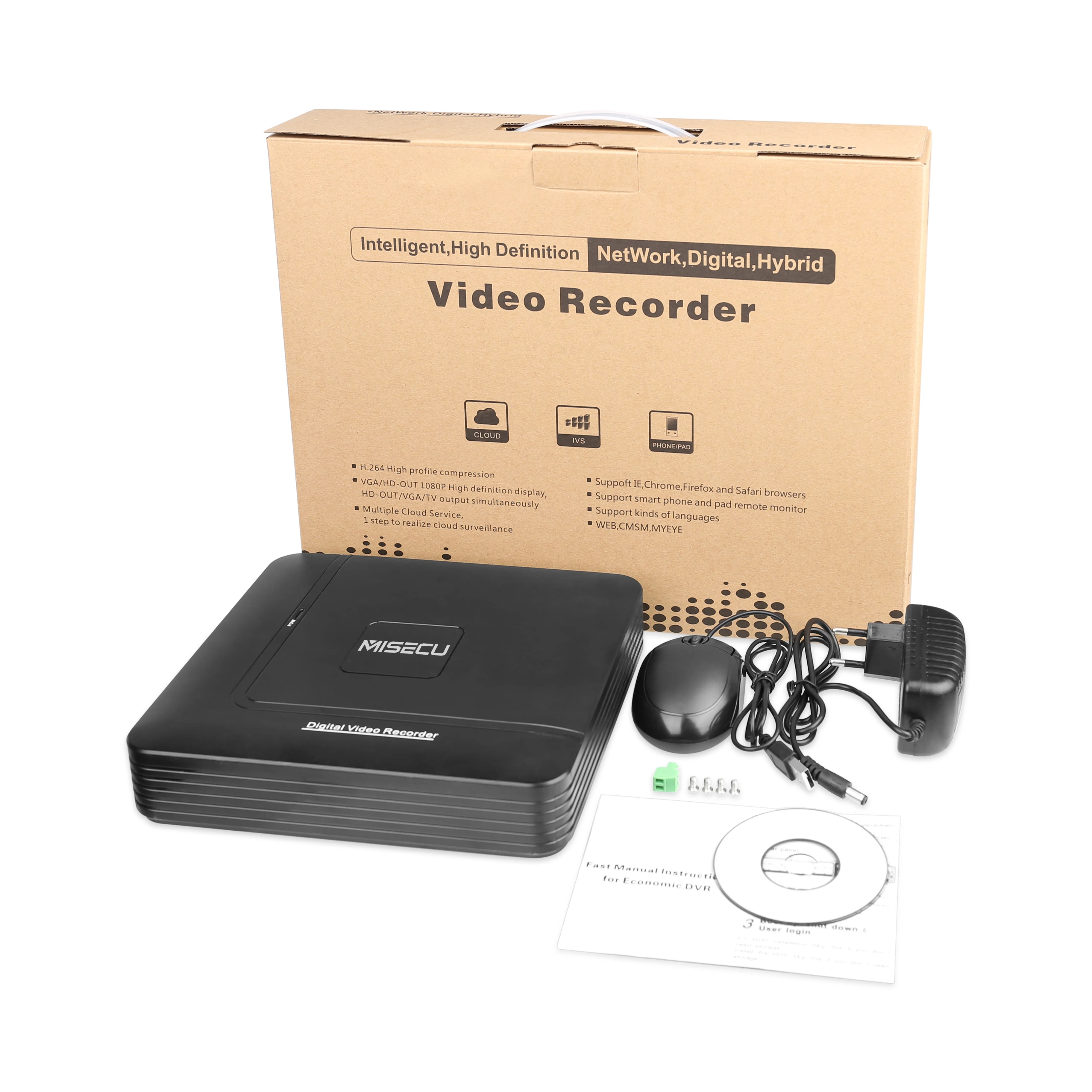 MISECU-H.265 + 미니 NVR 16CH 8MP 4K/5M/4M/3M/1080P 출력 IP 보안 카메라 키트, 비디오 레코더 모션 감지 P2P Onvif