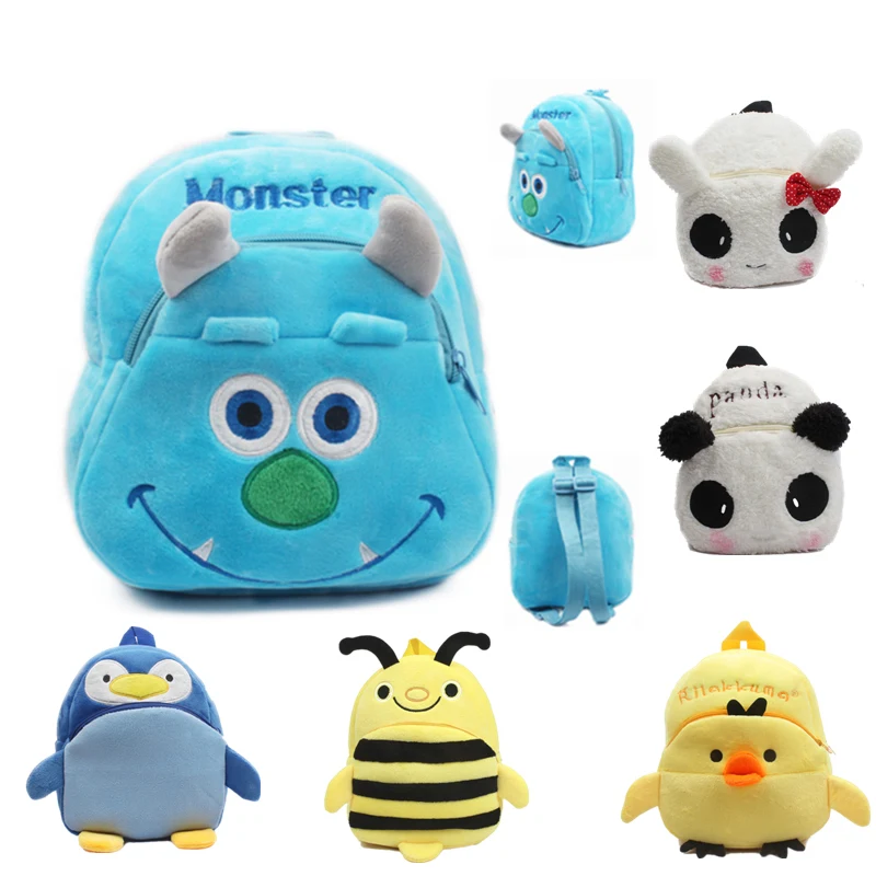 디즈니 미키 스티치 귀여운 만화 어린이 봉제 배낭 장난감, 미니 학교 가방, 어린이 선물, 소년 소녀 아기 학생 가방 지갑