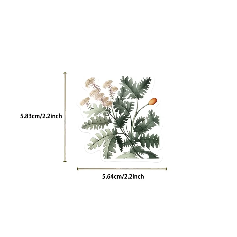 신선한 수채화 꽃 PVC 스티커, 미적 다채로운 장식, 스크랩북 문구, 어린이 학교 용품, 10 개, 30 개, 50 개