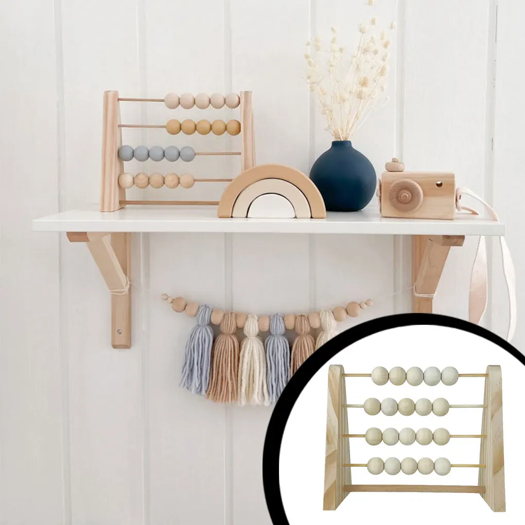 나무 주판 장난감 안전하고 심플한 디자인 조기 교육 수학 학습 장난감, 유치원 교육 소품 데스크탑 장식품
