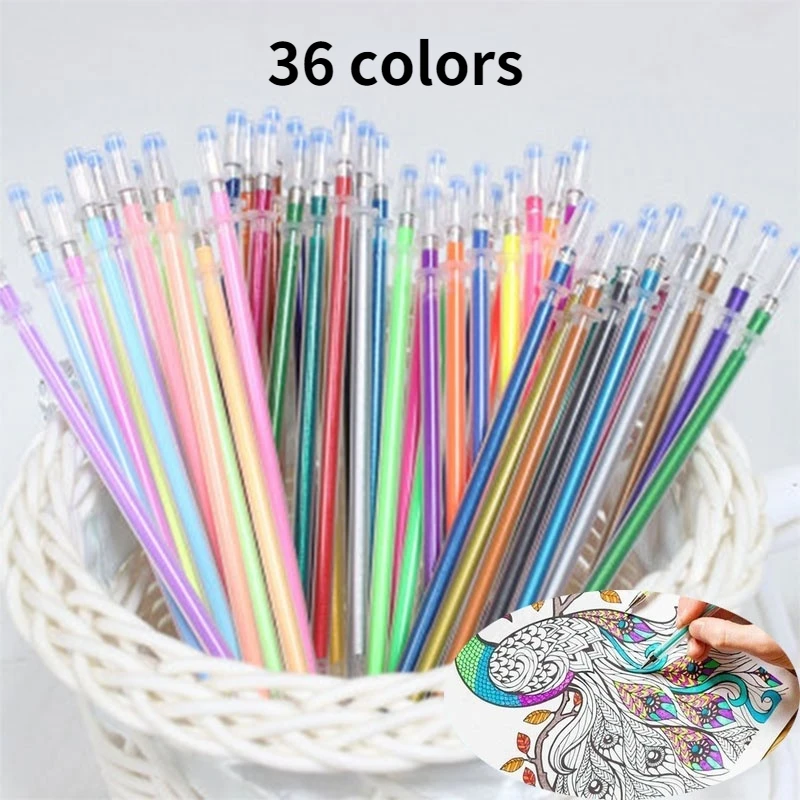 워터 컬러 페인팅 펜 코어 마커 세트, 어린이 미술 용품, 학교 세탁 가능, 크리스마스 선물, 36/48 색상 리필