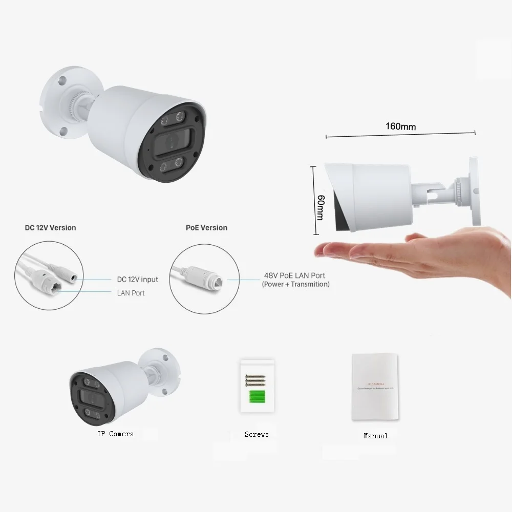 XM 8MP IP 카메라, 울트라 HD 오디오 H.265 POE AI 모션 5MP4MP 감지 방수 비디오 감시 총알 카메라 IR 야간 투시경