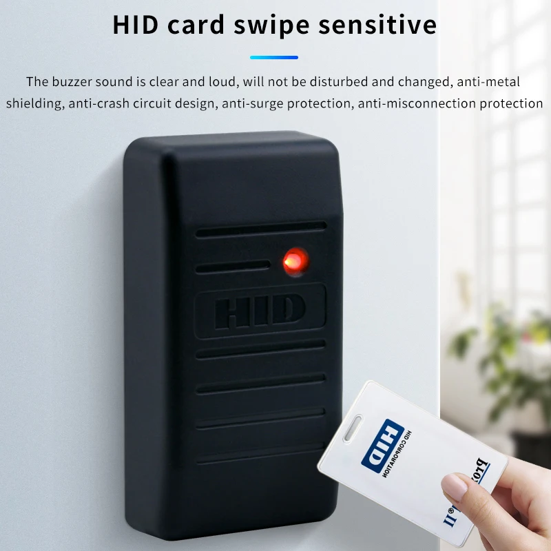 방수 RFHID 액세스 제어 카드 리더, RFID 125kHz 카드 리더, Wiegand 26 ~ 37, RS485, RS232, TTL 레벨 통신