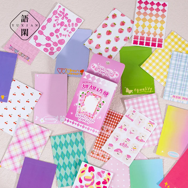 카와이 사진 프레임 장식 스티커, 크리에이티브 미학 DIY 수동 일기 앨범 스크랩북 스티커 30 개/상자 문구