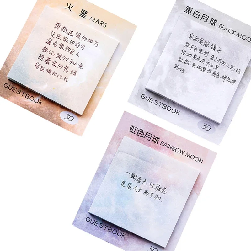 스티커 메모장, 노트북 행성 메모 스티커, 스크랩북 쓰기 문구, 학생 사무용품, 30 매